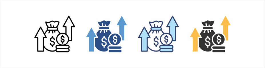 Inflation Icon Set Multiple Style Collection