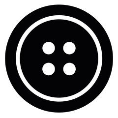 Single Button with Four Holes – Minimalist Vector Icon Illustration – Clean Line Art for Fashion Design, Sewing Tools, Tailor Branding, and Craft or Textile-Themed Projects

