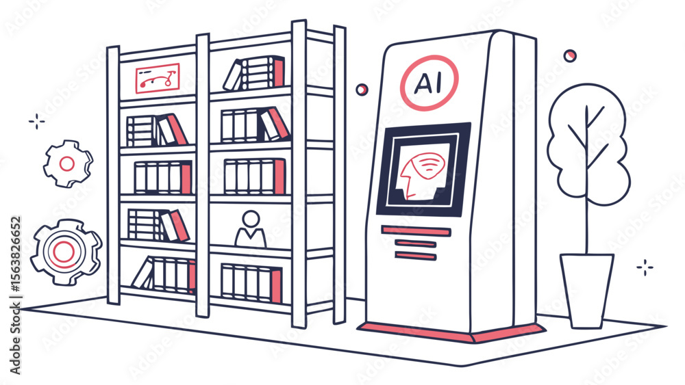 Poster ai-powered library: automated learning system illustration