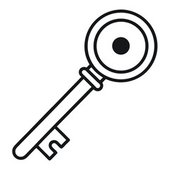 Single Key – Line Drawing Vector Illustration – Minimalist Outline Icon for Security Symbols, Vintage Decor, Locksmith Branding, Access Concepts, and Simple Object Design