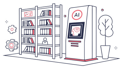 AI-Powered Library: Automated Learning System Illustration