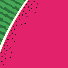 Realistic background of ripe red - pink watermelon - Vector illustration