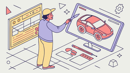 Automotive Design Illustration: Digital Sketching and UI Workflow