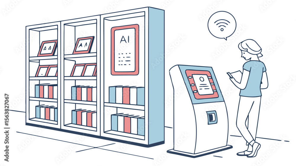 Poster modern automated library: ai and digital resources
