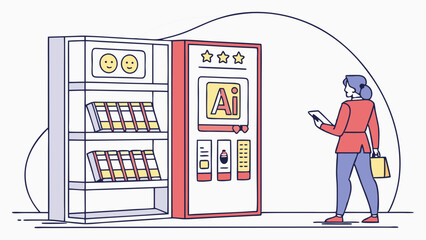 AI-Powered Content Library: Woman Browsing Digital Assets