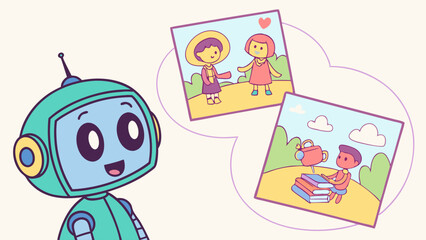 Robot Recalling Memories: Childhood Friends and Reading Together