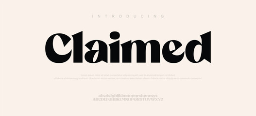 Claimed Modern Font Uppercase lowercase and Number. Minimal modern urban fonts for logo, brand etc. Typography typeface uppercase lowercase and number. vector illustration