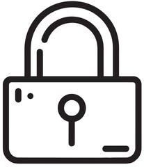 
A simple outline icon of a closed padlock, symbolizing security, privacy, or locked access.