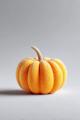 Elegant still life of a small, decorative gourd. Perfect for autumn, harvest, or seasonal themes. Use for backgrounds, cards, or festive designs with a clean aesthetic.