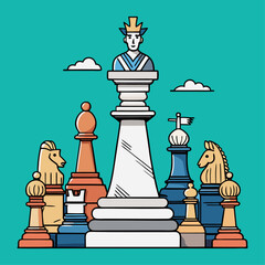 Chess pieces arranged on a board ready for strategic gameplay