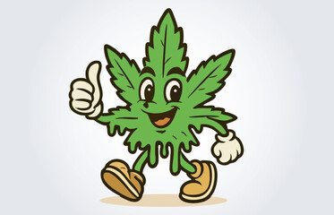 Cannabis Mascot Cartoon Character Logo Template