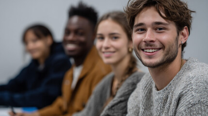 Obraz premium Group of multiethnic students.