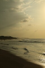 Beautiful sea and cloudy sky at sunrise