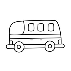 Mini Van of Vehicle and Transportation Related Hand Drawn Icons Sets