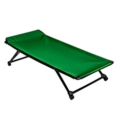 Compact Green Folding Camping Cot for Outdoor Sleeping and Relaxation Use