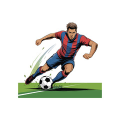 Obraz premium soccer player kicking ball