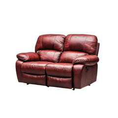 Comfortable Red Reclining Sofa Ideal for Cozy Living Room or Home Theater Setup