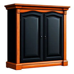 Elegant Black and Wood Cabinet with Classic Design for Stylish Home Decor
