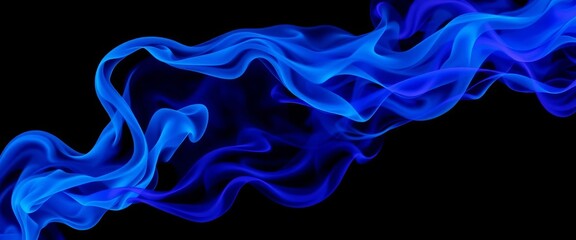 Abstract swirling blue and purple smoke against a black background,  element,  graphic