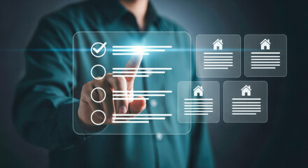Checklist business document management digital form house icon list mortgage property task to do work