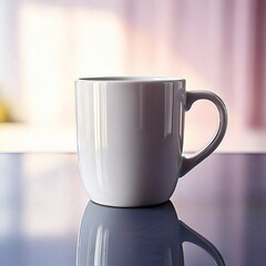 Taza con reflejo en superficie brillante