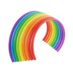 Fototapeta premium 3D Rendered Rainbow Arch: Vibrant Colors, Pride Symbol, Colorful Illustration, LGBTQ+ Theme, Optimistic Design, Bright & Cheerful Image