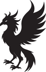 Phoenix silhouette vector icons