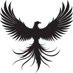 Phoenix silhouette vector icons