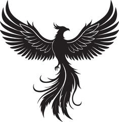 Phoenix silhouette vector icons