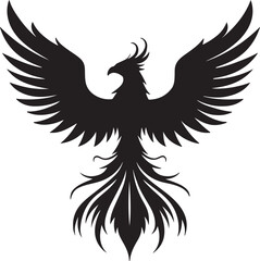 Phoenix silhouette vector icons