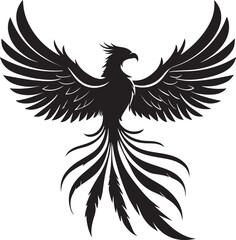Phoenix silhouette vector icons