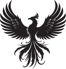 Phoenix silhouette vector icons