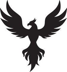 Obraz premium Phoenix silhouette vector icons
