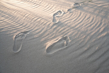 footprints in the sand with texture