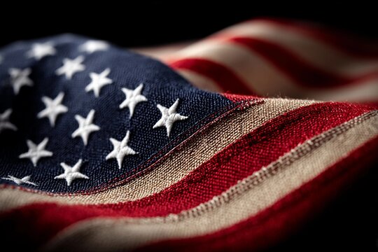 Fabric of freedom displayed in an American flag with rich colors and textures