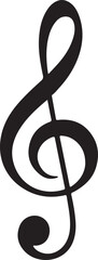 Treble clef on white background