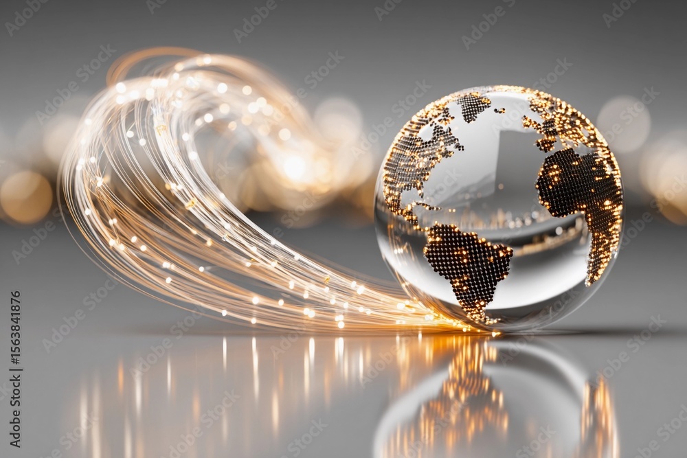 Aufkleber creative representation of the globe with shimmering lights symbolizing connectivity and progress