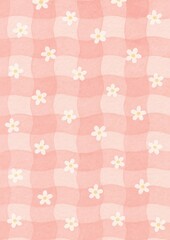 Pink floral wavy pattern