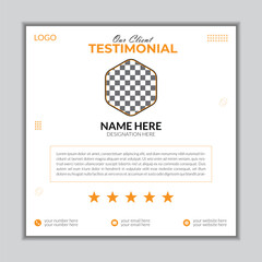 Client testimonials social media post design vactor template	
