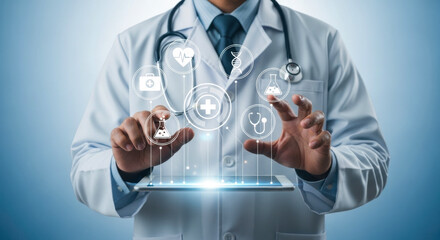 Doctor healthcare medical technology digital health medicine innovation science research concept care