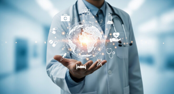 Healthcare doctor medical technology innovation digital health global medicine future science research