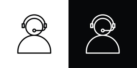 Callcenter icon for website, vector design template elegant style