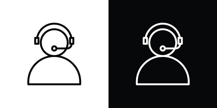 Callcenter icon for website, vector design template elegant style