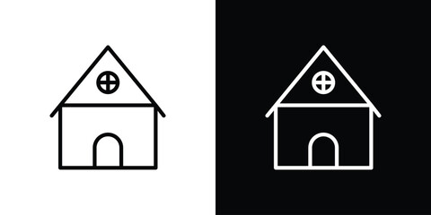 Chalet icon for website, vector design template elegant style