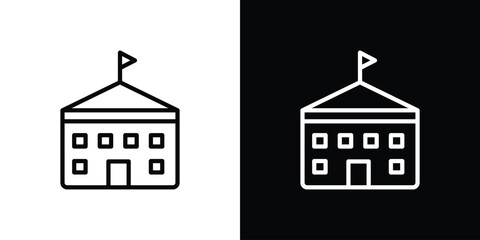 City hall icon for website, vector design template elegant style