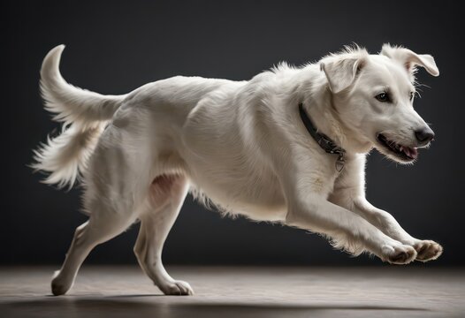 maremma sheepdog isolated on grey nautral studio background, maremmano shepherd, adorable doggy, lovely friend 1
