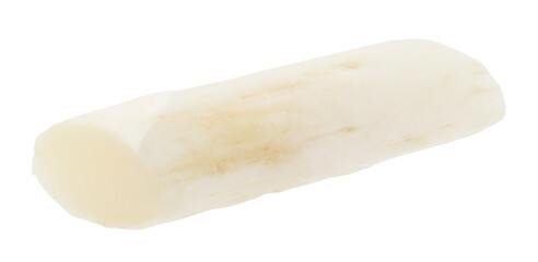 Piece of raw asparagus spear isolated on white