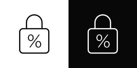 Fixed rate mortgage icon for website, vector design template elegant style