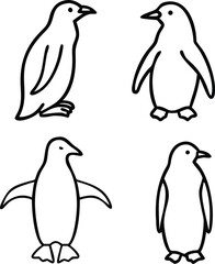 Naklejka premium four types of ad lie penguin line arts