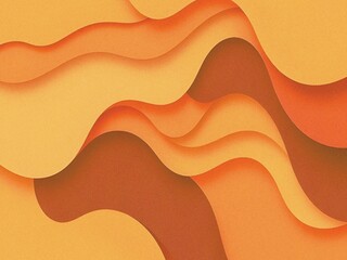 Abstract Orange and Brown Layered Waves A Fluid, Dynamic Design Concept